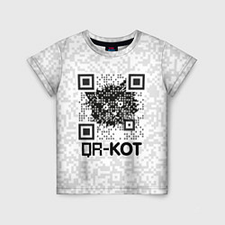 Футболка детская QR код котик, цвет: 3D-принт