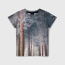 Детская футболка Зимний еловый лес