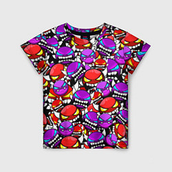 Детская футболка Geometry Dash паттерн смайлов