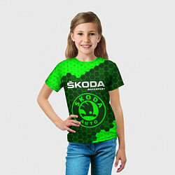 Футболка детская SKODA Autosport - Графика, цвет: 3D-принт — фото 2