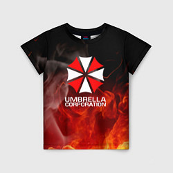 Футболка детская Umbrella Corporation пламя, цвет: 3D-принт