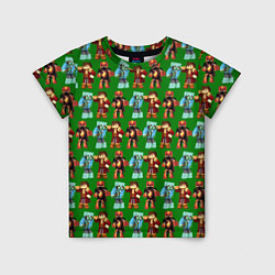Детская футболка Minecraft heros pattern