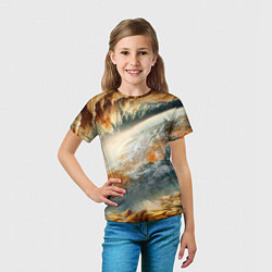 Футболка детская Песчаный Космос, цвет: 3D-принт — фото 2