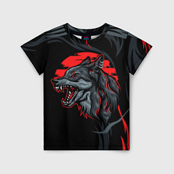 Детская футболка Дикий волк на закате
