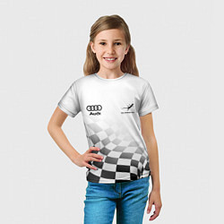 Футболка детская Audi Quattro, Ауди Кватро, Финишный флаг, цвет: 3D-принт — фото 2