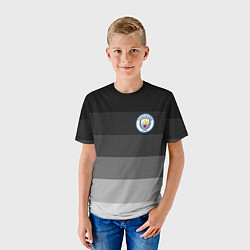 Футболка детская Манчестер Сити, Manchester City, Серый градиент, цвет: 3D-принт — фото 2
