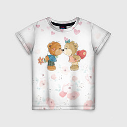 Детская футболка Плюшевый Поцелуй Влюблённые Мишки
