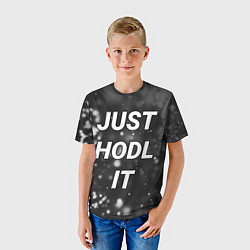 Футболка детская CRYPTO - JUST HODL IT Частицы, цвет: 3D-принт — фото 2