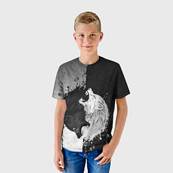 Футболка детская Волки Инь Ян Wolf, цвет: 3D-принт — фото 2