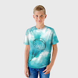 Футболка детская Парашютист в облаках, цвет: 3D-принт — фото 2