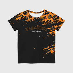 Футболка детская KARASUNO HIGH SCHOOL ОРАНЖЕВАЯ, цвет: 3D-принт