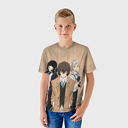Футболка детская Великий из бродячих псов, Дазай Осаму, Ацуши Накад, цвет: 3D-принт — фото 2