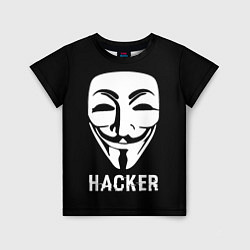 Футболка детская HACKER Маска V, цвет: 3D-принт