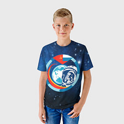 Футболка детская Первый Космонавт Юрий Гагарин 3D 3, цвет: 3D-принт — фото 2