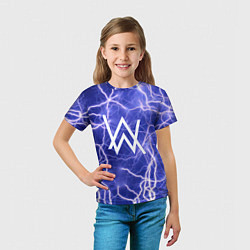 Футболка детская Alan Walker молнии, цвет: 3D-принт — фото 2