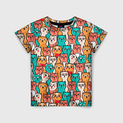 Детская футболка Милые Разноцветные Котики