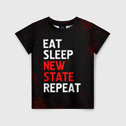 Детская футболка Eat Sleep New State Repeat - Потертости