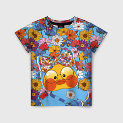 Детская футболка Лалафанфан на фоне полевых цветов