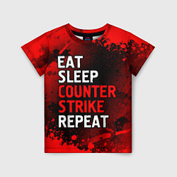 Детская футболка Eat Sleep Counter Strike Repeat Брызги