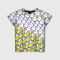 Детская футболка Котики и бананы Паттерн Лето