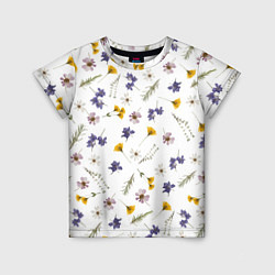 Детская футболка Простые цветы на белом фоне