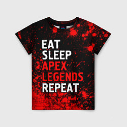 Детская футболка Eat Sleep Apex Legends Repeat Краска