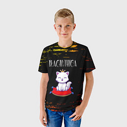 Футболка детская Василиса КОШКА Краска, цвет: 3D-принт — фото 2