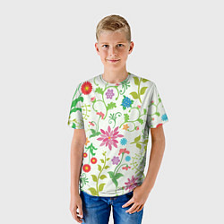 Футболка детская Поле полевых цветов, цвет: 3D-принт — фото 2