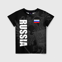 Футболка детская RUSSIA - BLACK EDITION, цвет: 3D-принт