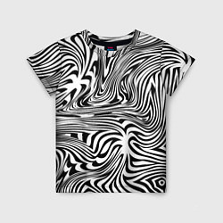 Детская футболка Сумасшедшая зебра Абстрактный узор с извилистыми л