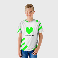 Футболка детская Undertale сердце зелёное, цвет: 3D-принт — фото 2
