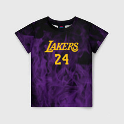 Детская футболка Lakers 24 фиолетовое пламя