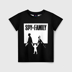 Футболка детская Spy x Family: Семья шпиона черно-белая, цвет: 3D-принт