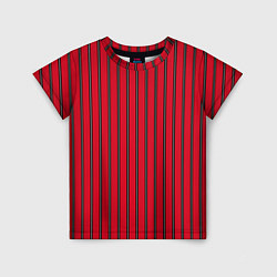 Детская футболка Красно-черный узор в полоску