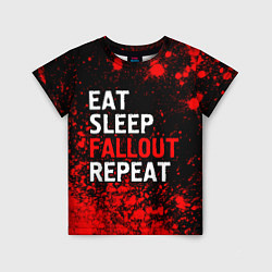 Детская футболка Eat Sleep Fallout Repeat Краска