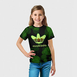 Футболка детская Авокадо - Adidas, цвет: 3D-принт — фото 2