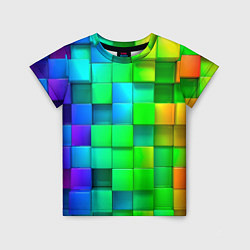 Детская футболка РАЗНОЦВЕТНЫЕ КУБИКИ MULTICOLORED CUBES