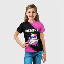 Футболка детская Виктория КОШЕЧКА Краски, цвет: 3D-принт — фото 2