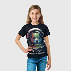 Футболка детская Корги Космонавт Corgi Space Dog, цвет: 3D-принт — фото 2