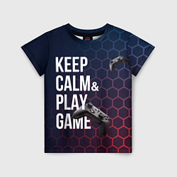 Детская футболка KEEP CALM& PLAY GAME PATTERN HEXAGONAL