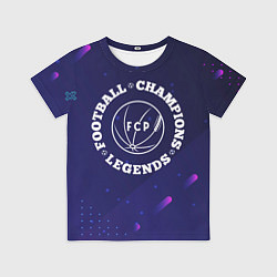 Детская футболка Символ Porto и круглая надпись Football Legends an