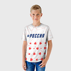 Футболка детская РОССИЯ - ГЕРБ - Трещины, цвет: 3D-принт — фото 2