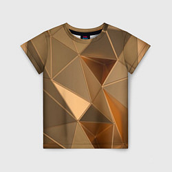 Детская футболка Золотые 3D треугольники