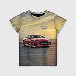 Футболка детская Audi RS 7 на закате солнца Audi RS 7 at sunset, цвет: 3D-принт