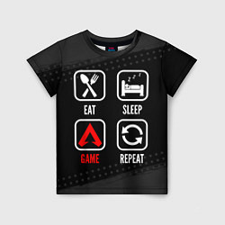 Детская футболка Eat, Sleep, Apex Legends, Repeat