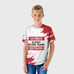 Футболка детская Detroit Become Human: красные таблички Best Player, цвет: 3D-принт — фото 2