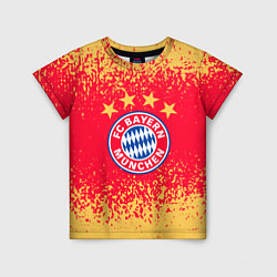 Футболка детская Bayern munchen красно желтый фон, цвет: 3D-принт