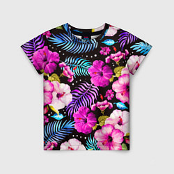 Детская футболка Floral pattern Summer night Fashion trend
