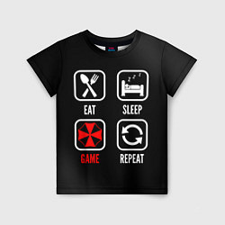 Детская футболка Eat, Sleep, Resident Evil, Repeat