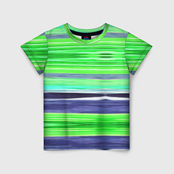 Детская футболка Сине-зеленые абстрактные полосы